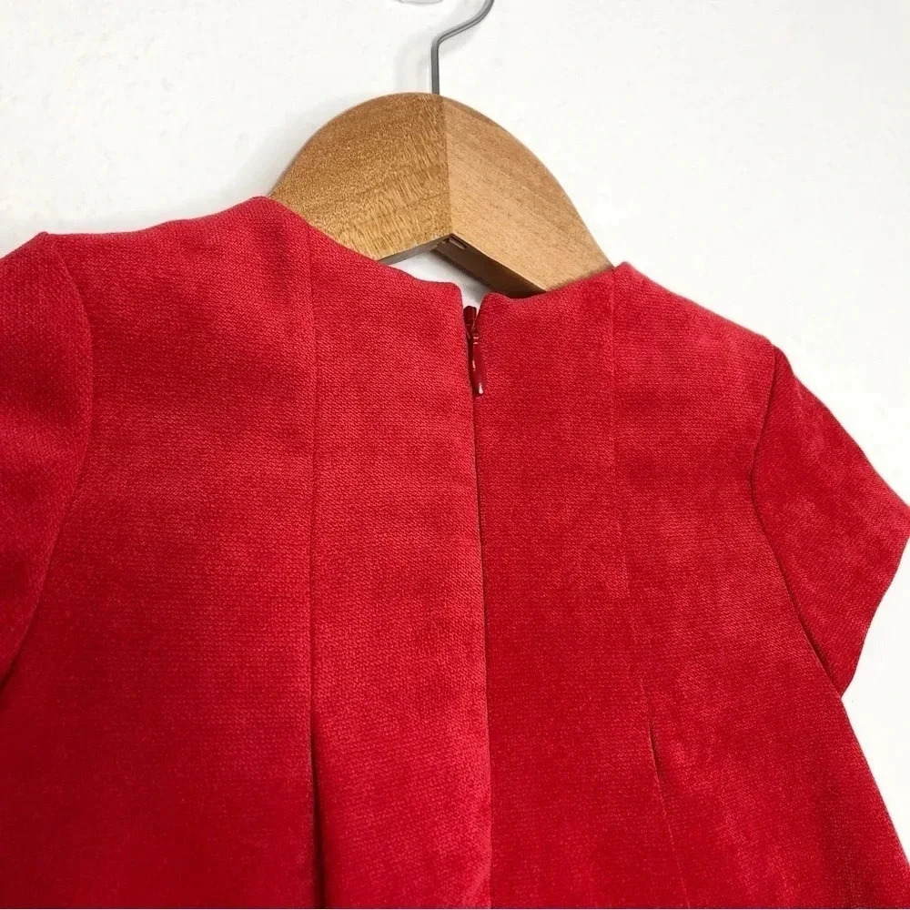 NWT Mayoral holiday dress red sueded cap sleeve size 12 months - Picture 8 of 11
